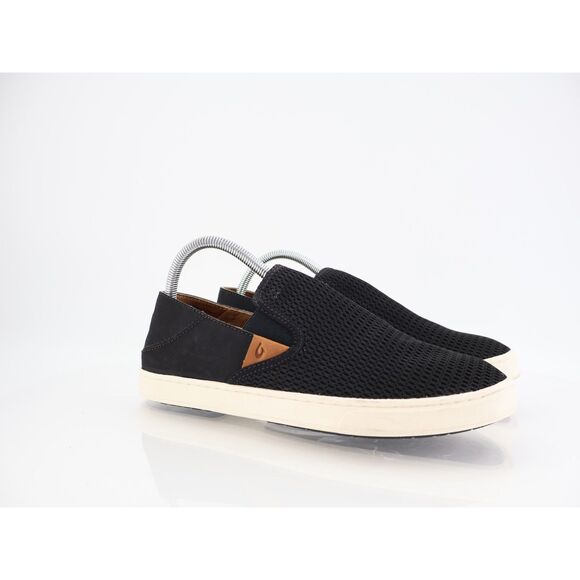 OluKai Women's Pehuea Loafer Size 9.5 Slip On Shoe Black Mesh Convertible Slide - Picture 1 of 12